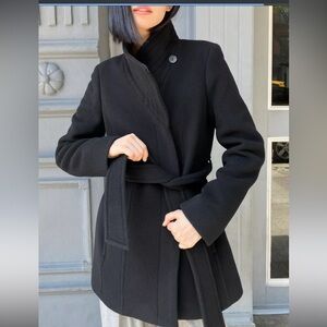 Aritzia Black Wool Cashmere Short Connor Coat